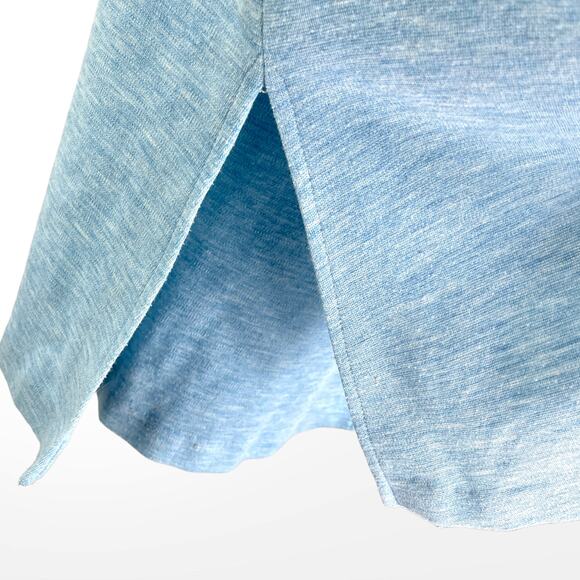 60s Vintage Blue A Line Sleeveless Tunic Open Front Shirt Dress Nautical Buttons - Picture 5 of 7